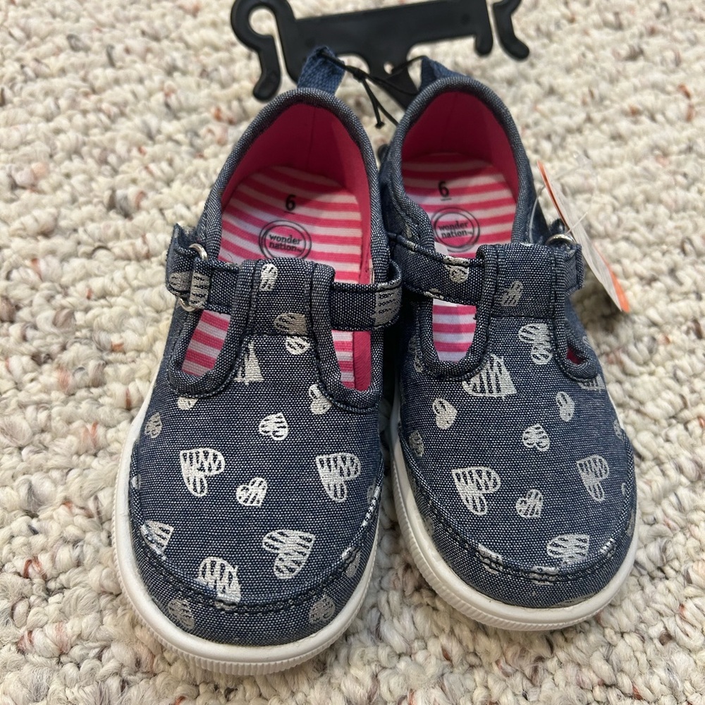 Toddler Girls' Heart print /jeans Sneaker